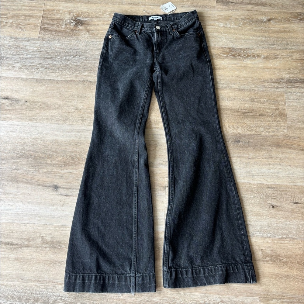 REDONE Black Flare Low Rise Jeans